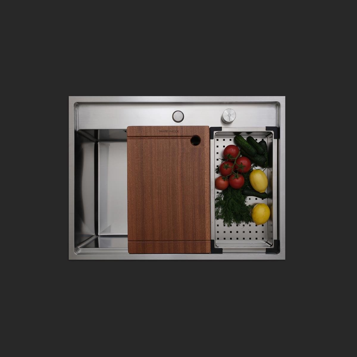Murano El Yapımı  Eviye Seti 68x51 cm Inoks (Chrome)