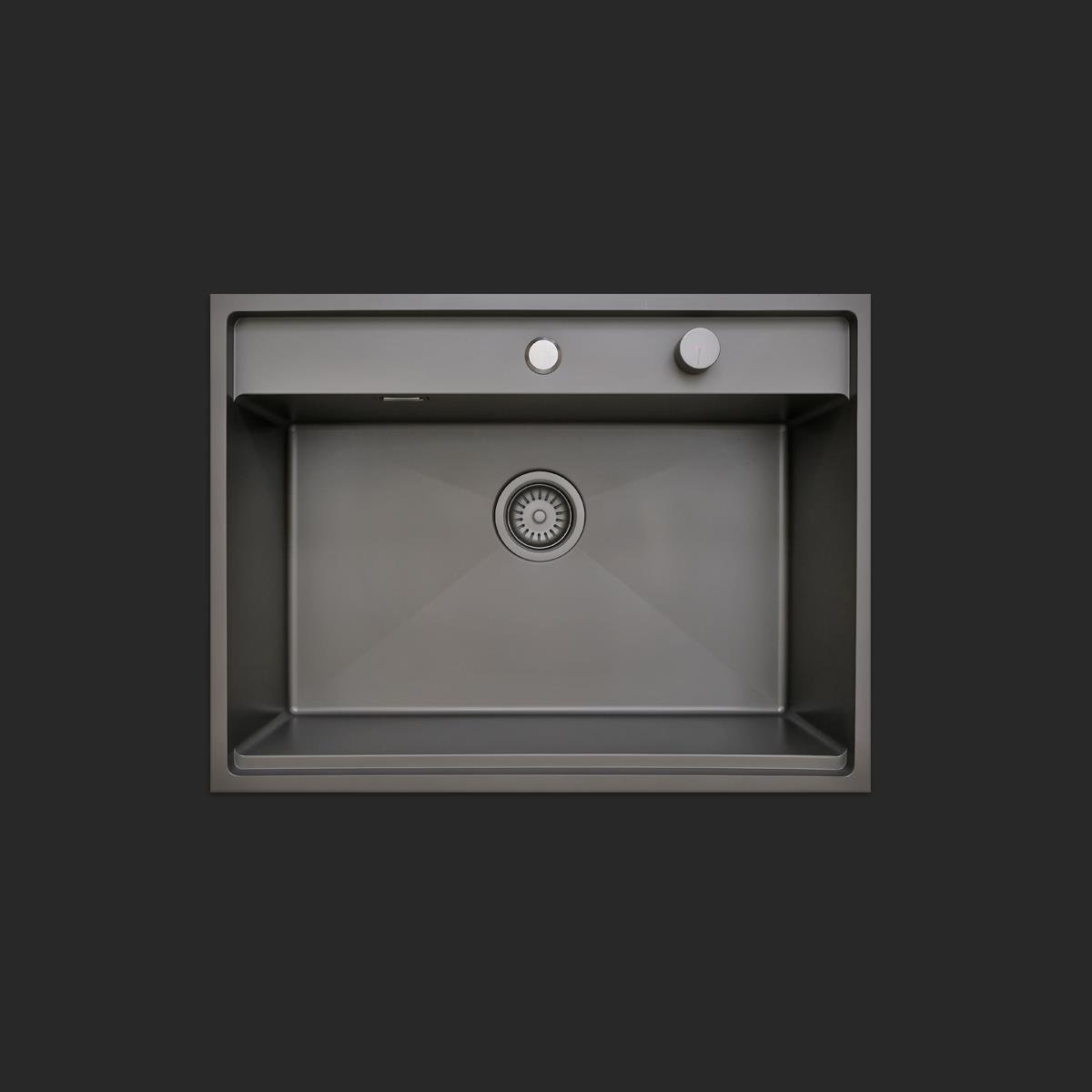 Murano El Yapımı Nano Eviye Seti 68x51 cm Mat Gri (Gun Grey)