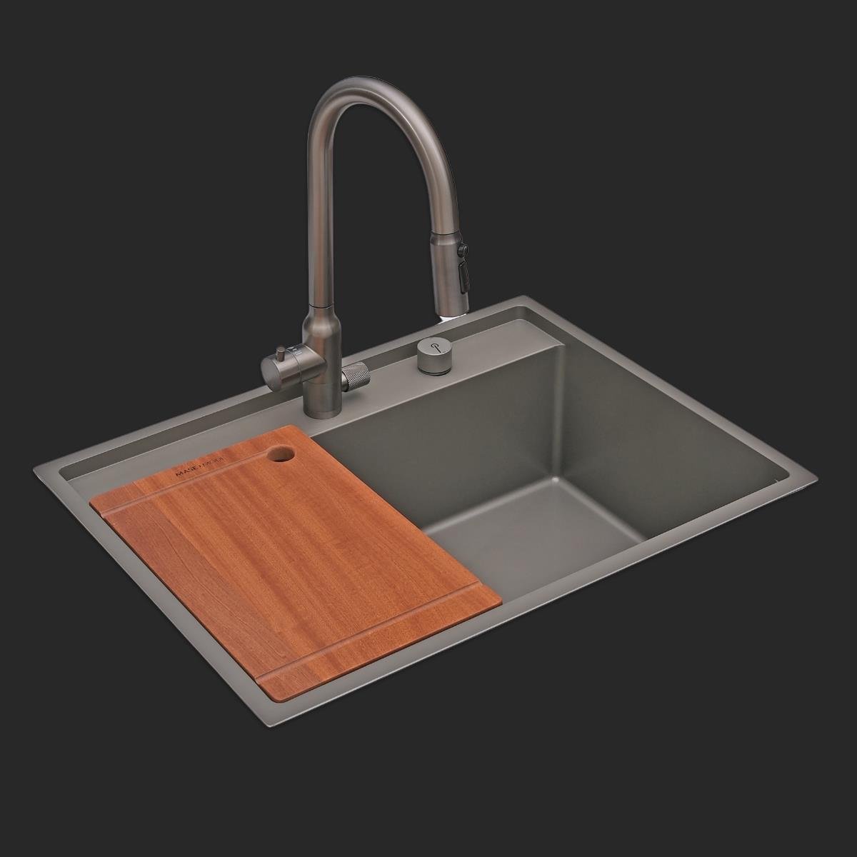 Murano El Yapımı Nano Eviye Seti 68x51 cm Mat Gri (Gun Grey)