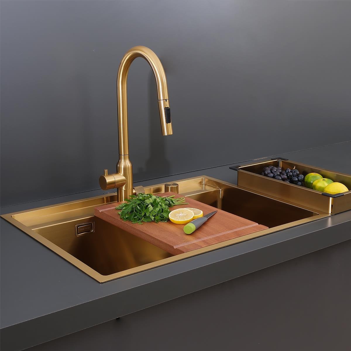 Murano  El Yapımı PVD Eviye Seti 68x51 cm Altın (Gold)