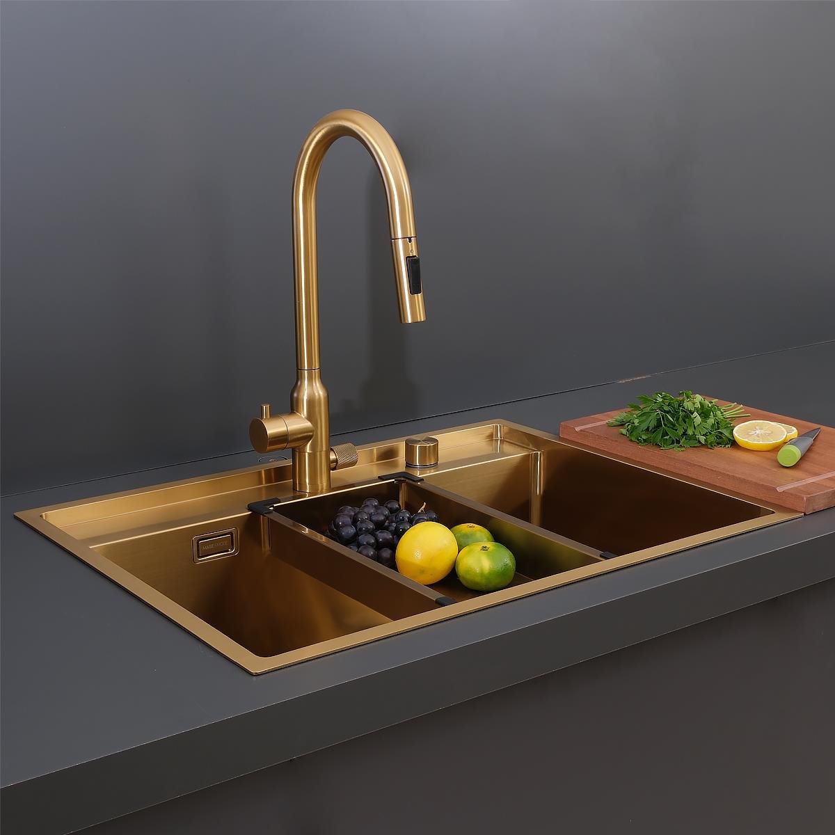 Murano  El Yapımı PVD Eviye Seti 68x51 cm Altın (Gold)
