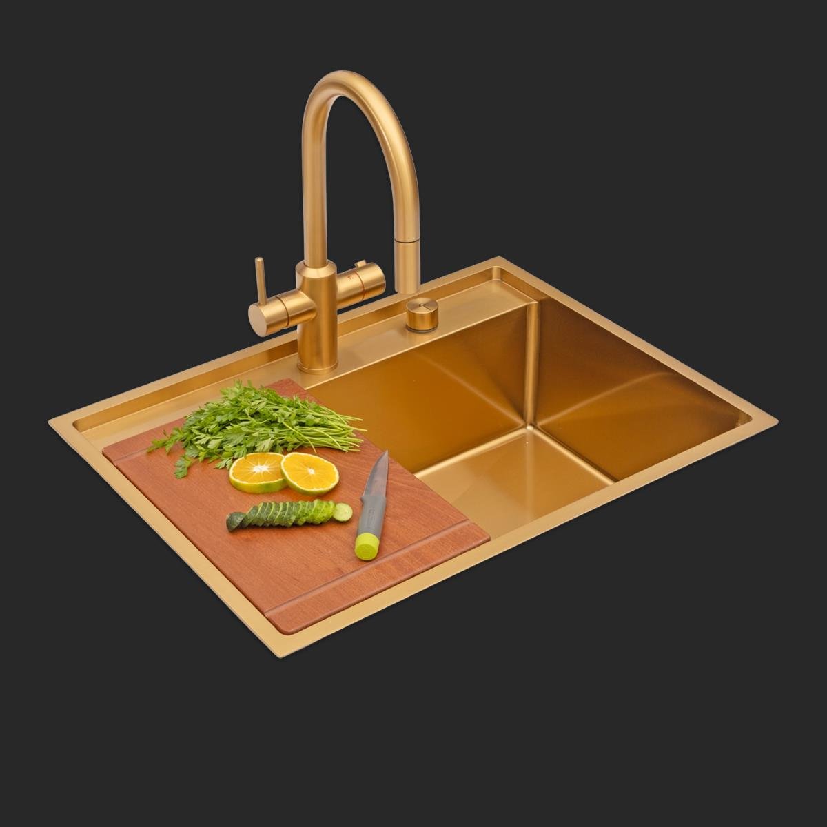 Murano  El Yapımı PVD Eviye Seti 68x51 cm Altın (Gold)