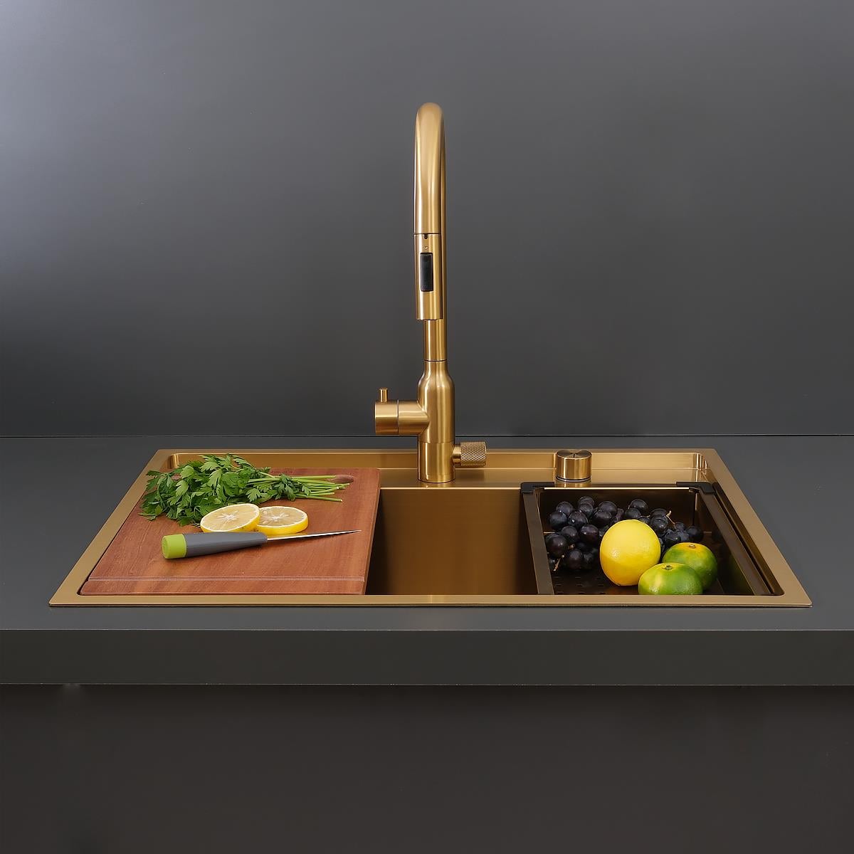 Murano  El Yapımı PVD Eviye Seti 68x51 cm Altın (Gold)