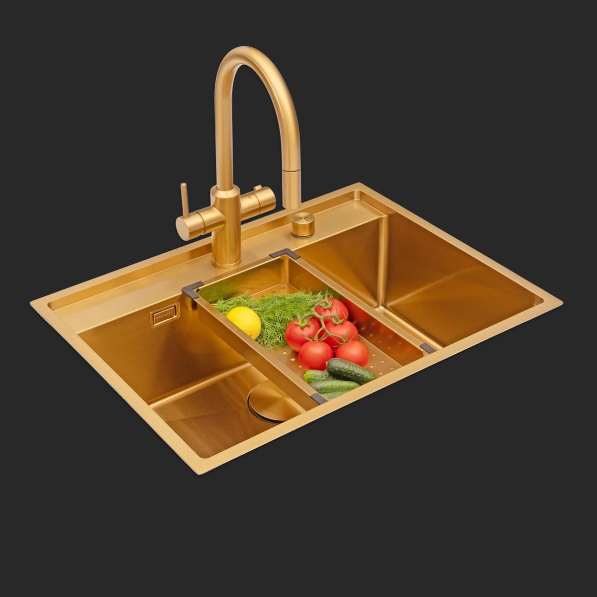 Murano  El Yapımı PVD Eviye Seti 68x51 cm Altın (Gold)
