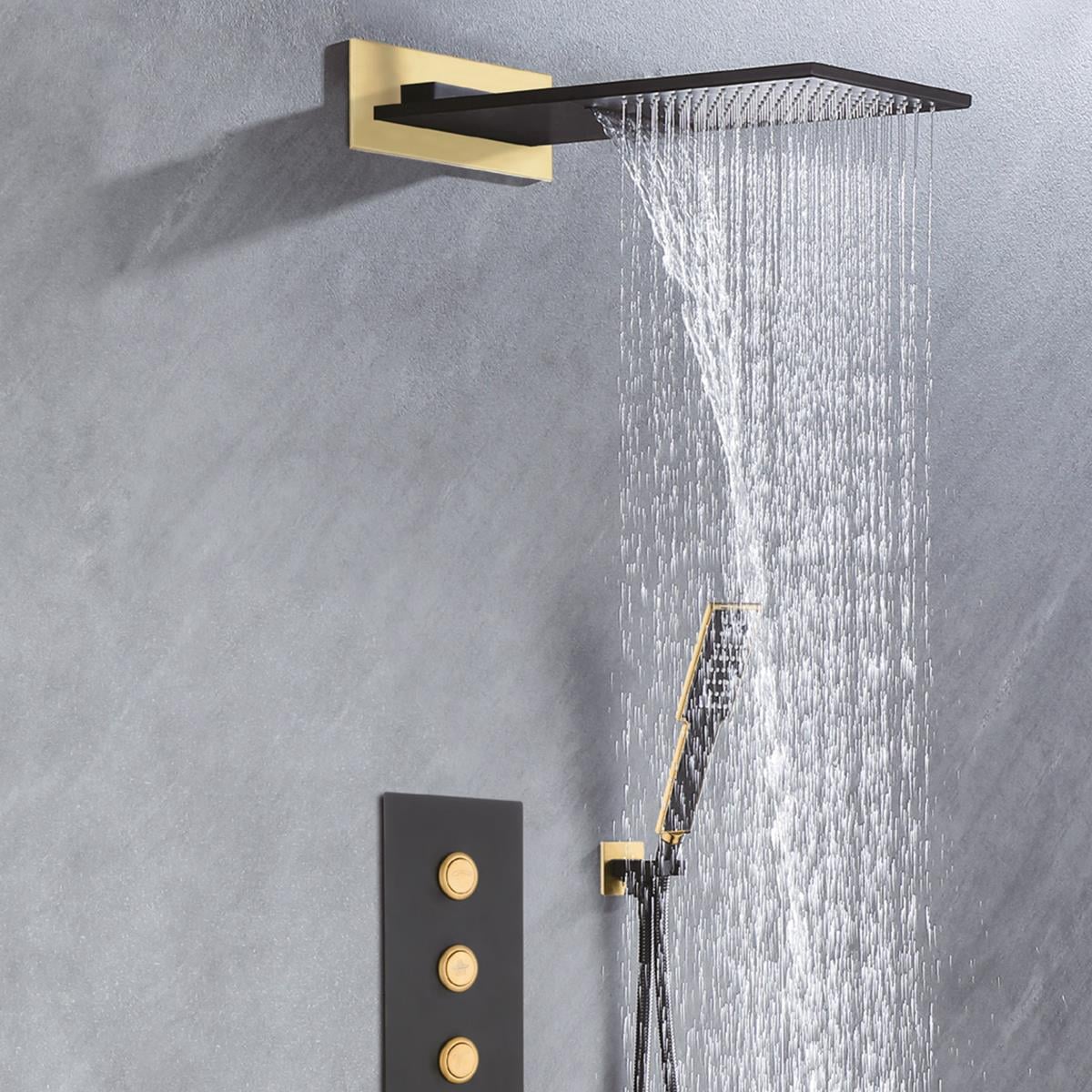 Neptune 4 Fonskiyonlu Duş Seti Brushed Gold + Matt Black