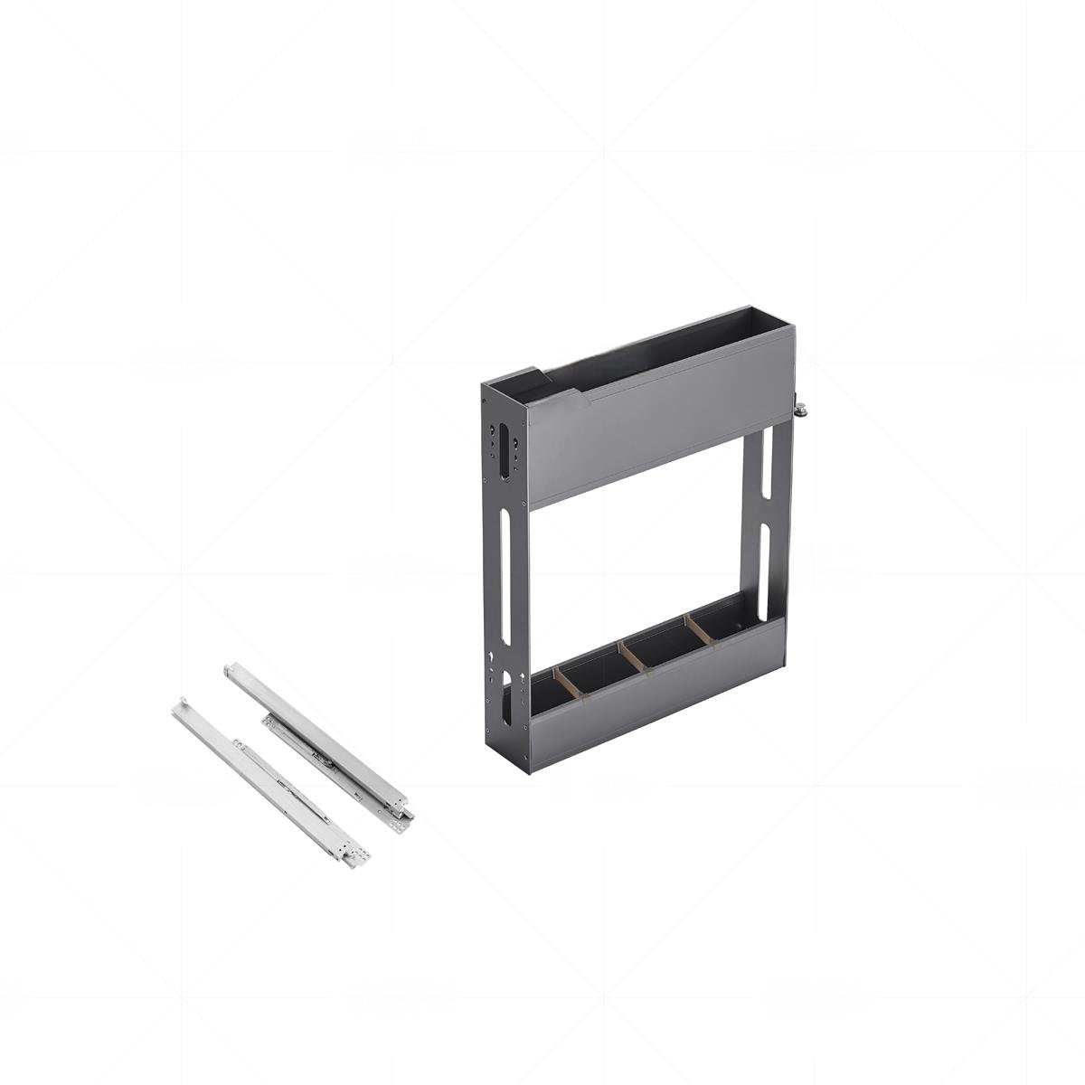 Phantom Gri Çok Fonksyionlu 2 Katlı Çok Fonksiyonlu Çekmece Seti 200 mm