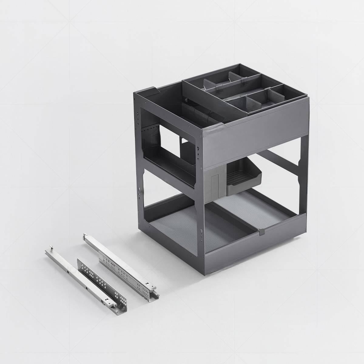 Phantom Gri Çok Fonksyionlu 3 Katlı Çok Fonksiyonlu Çekmece Seti 450 mm