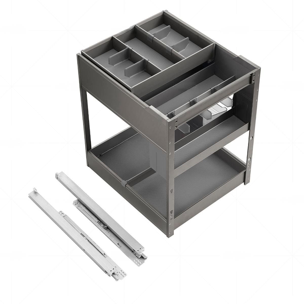 Phantom Gri Çok Fonksyionlu 3 Katlı Çok Fonksiyonlu Çekmece Seti 450 mm