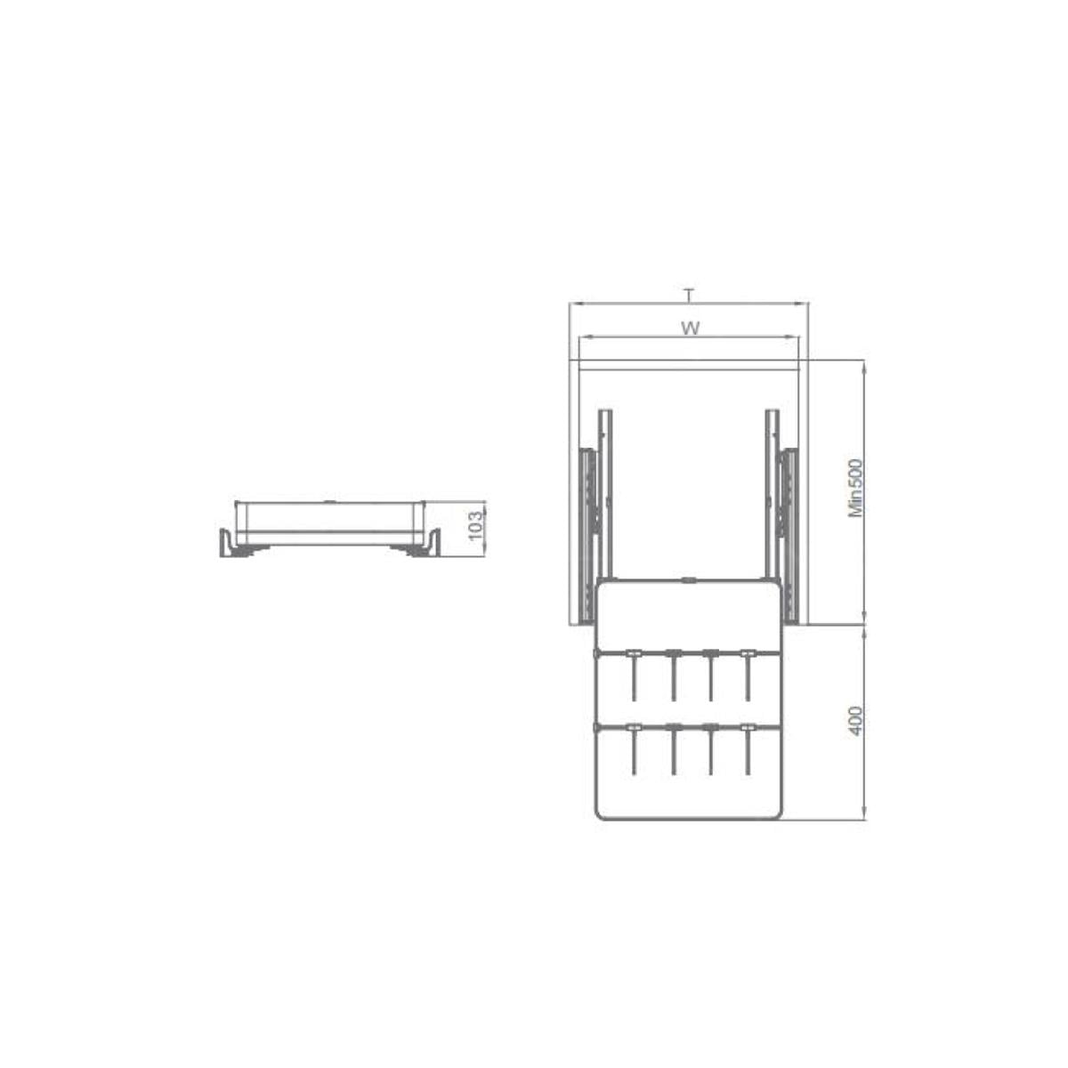 Phantom Gri Dört Taraflı H-103 mm Bağımsız Çekmece 600 mm