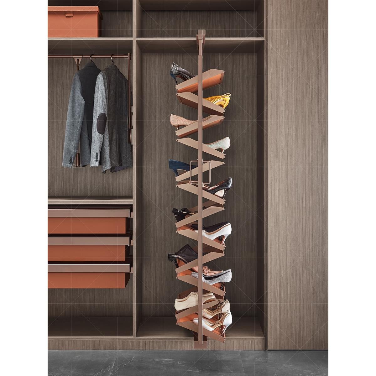 Ralphie 360 Derece Dönebilir 12 Katmanlı Ayakkabı Rafı High Class Grey