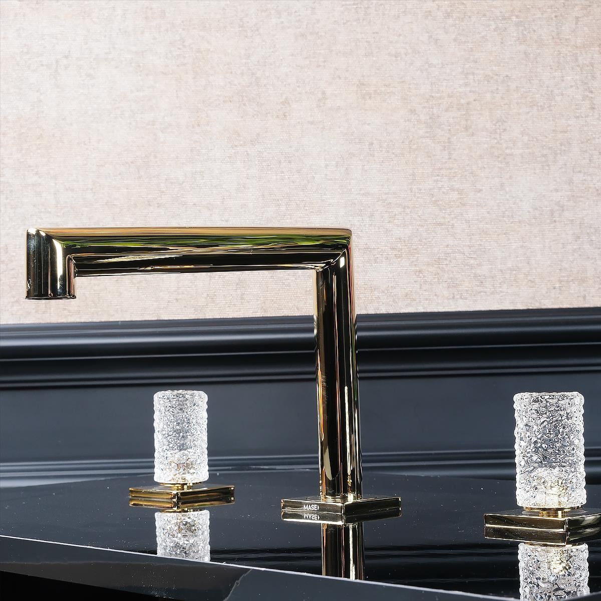 Roseberry 3 Delikli Lavabo Bataryası Gold