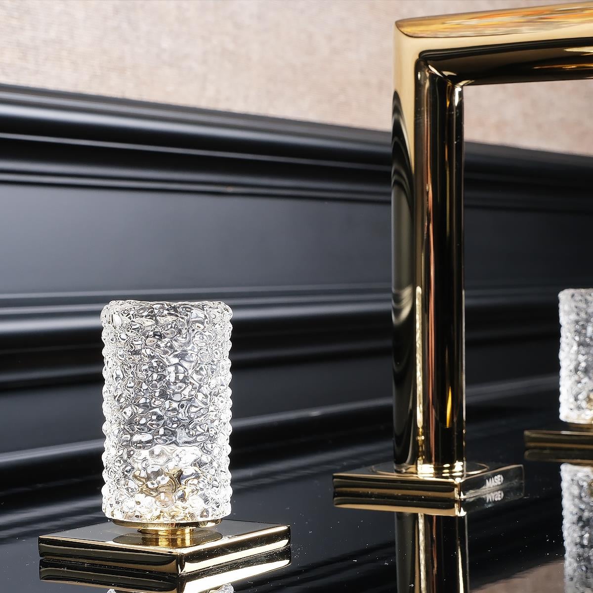 Roseberry 3 Delikli Lavabo Bataryası Gold