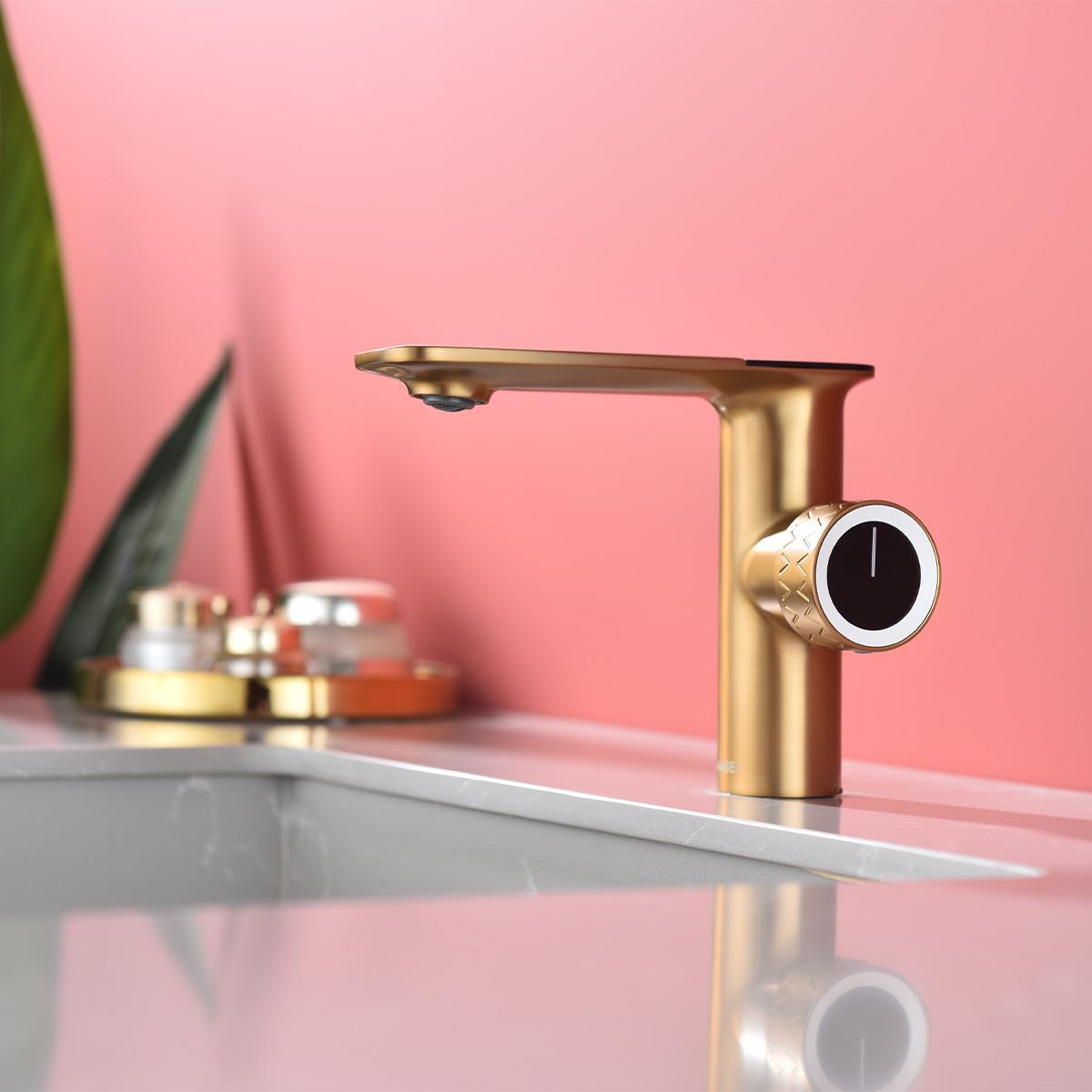 Sky Lavabo Bataryası Brushed Champagne Gold