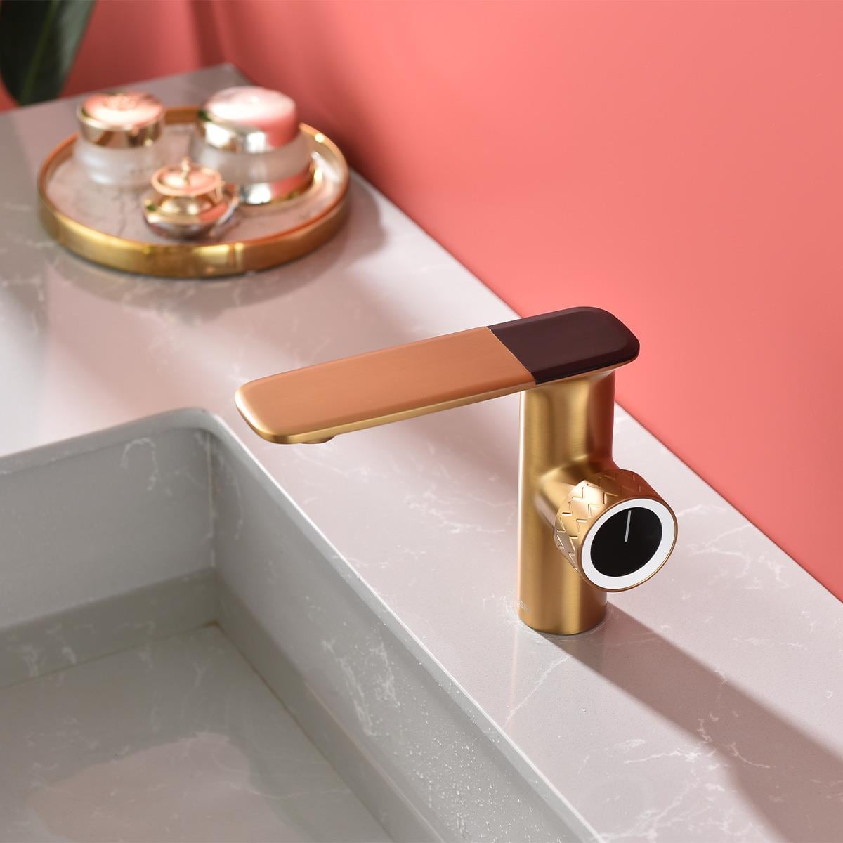 Sky Lavabo Bataryası Brushed Champagne Gold