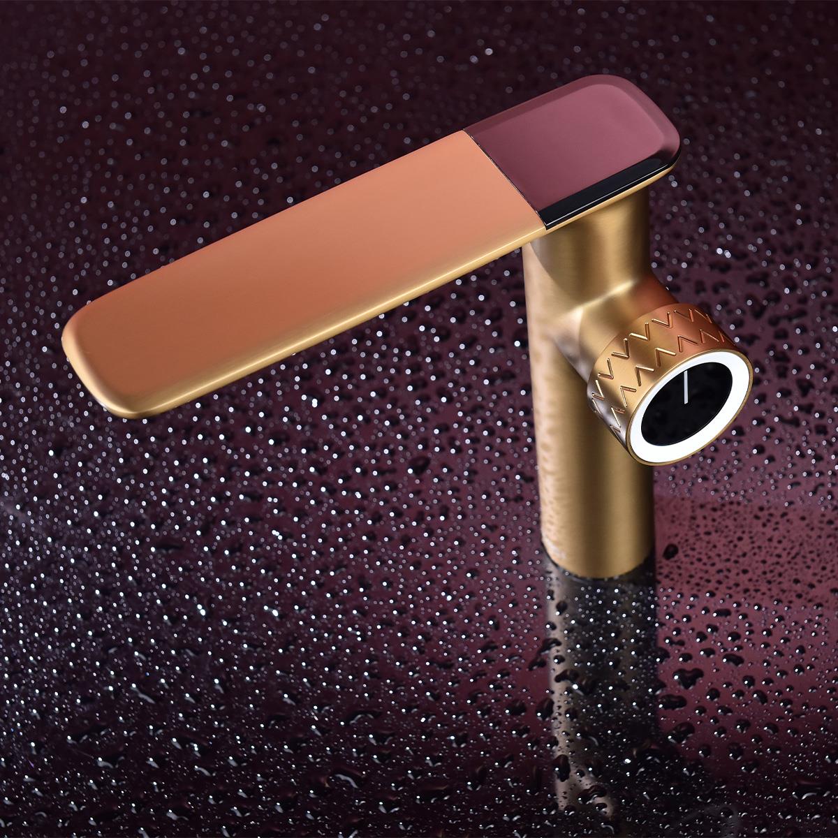 Sky XL Yüksek Lavabo Bataryası Brushed Champagne Gold