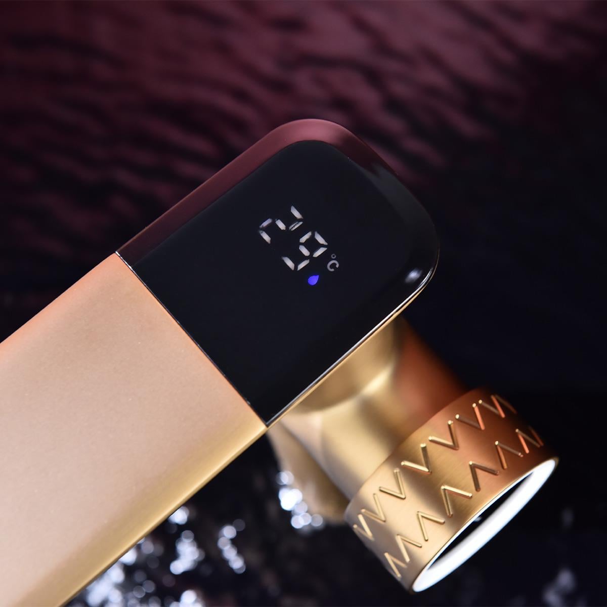 Sky XL Yüksek Lavabo Bataryası Brushed Champagne Gold