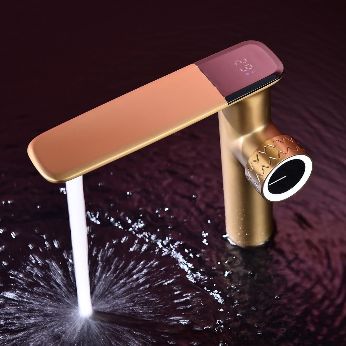 Sky XL Yüksek Lavabo Bataryası Brushed Champagne Gold
