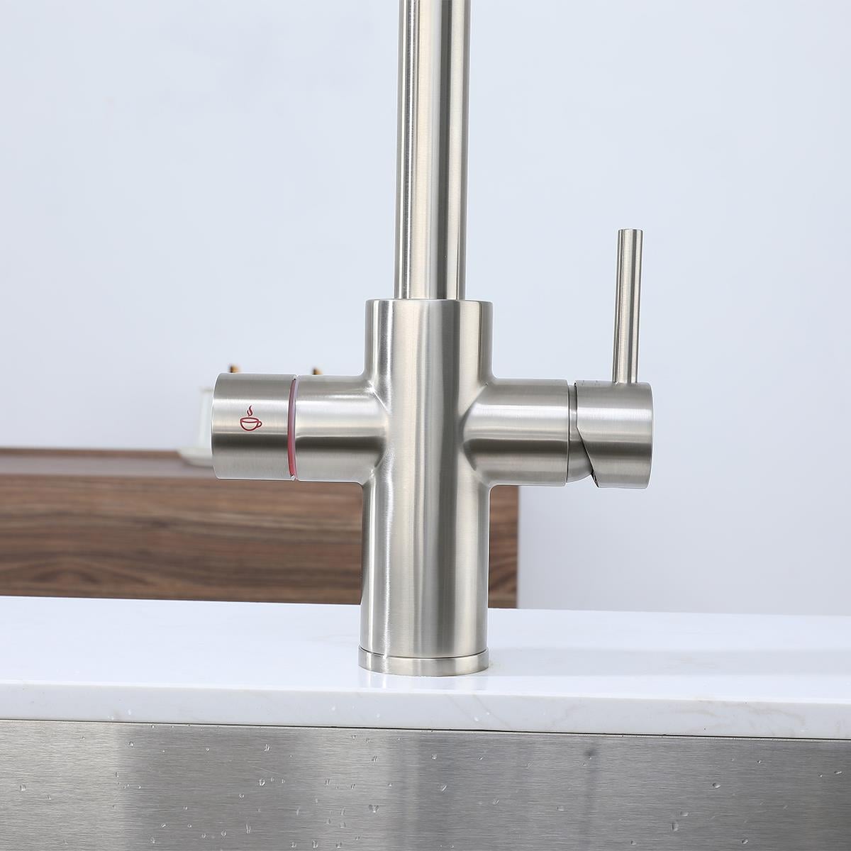Solar 4'ü 1 Arada Anında Kaynar Su Batarya Sistemi (Brushed Nickel)