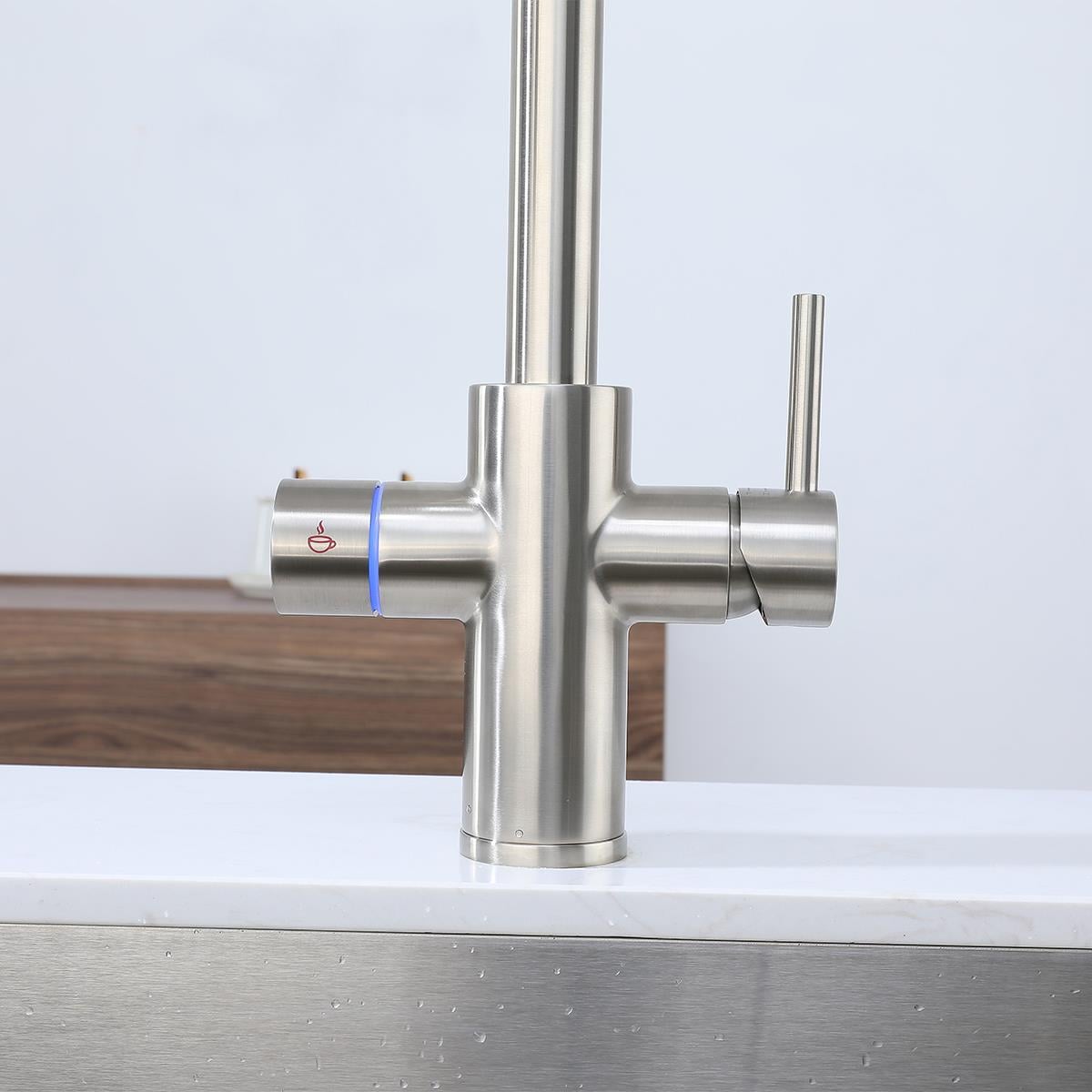 Solar 4'ü 1 Arada Anında Kaynar Su Batarya Sistemi (Brushed Nickel)