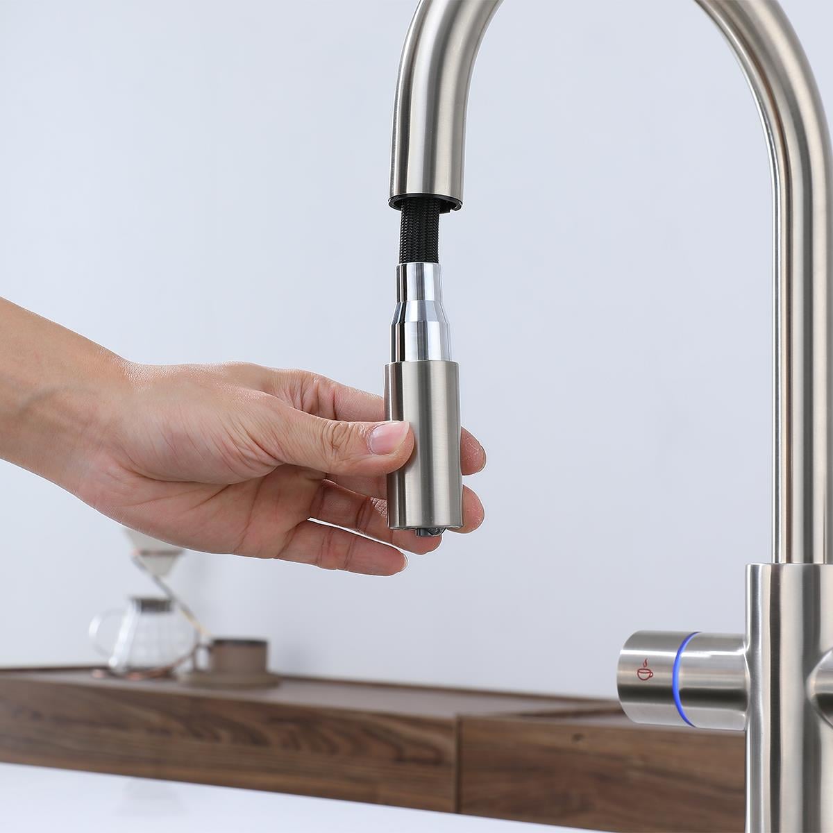 Solar 4'ü 1 Arada Anında Kaynar Su Batarya Sistemi (Brushed Nickel)