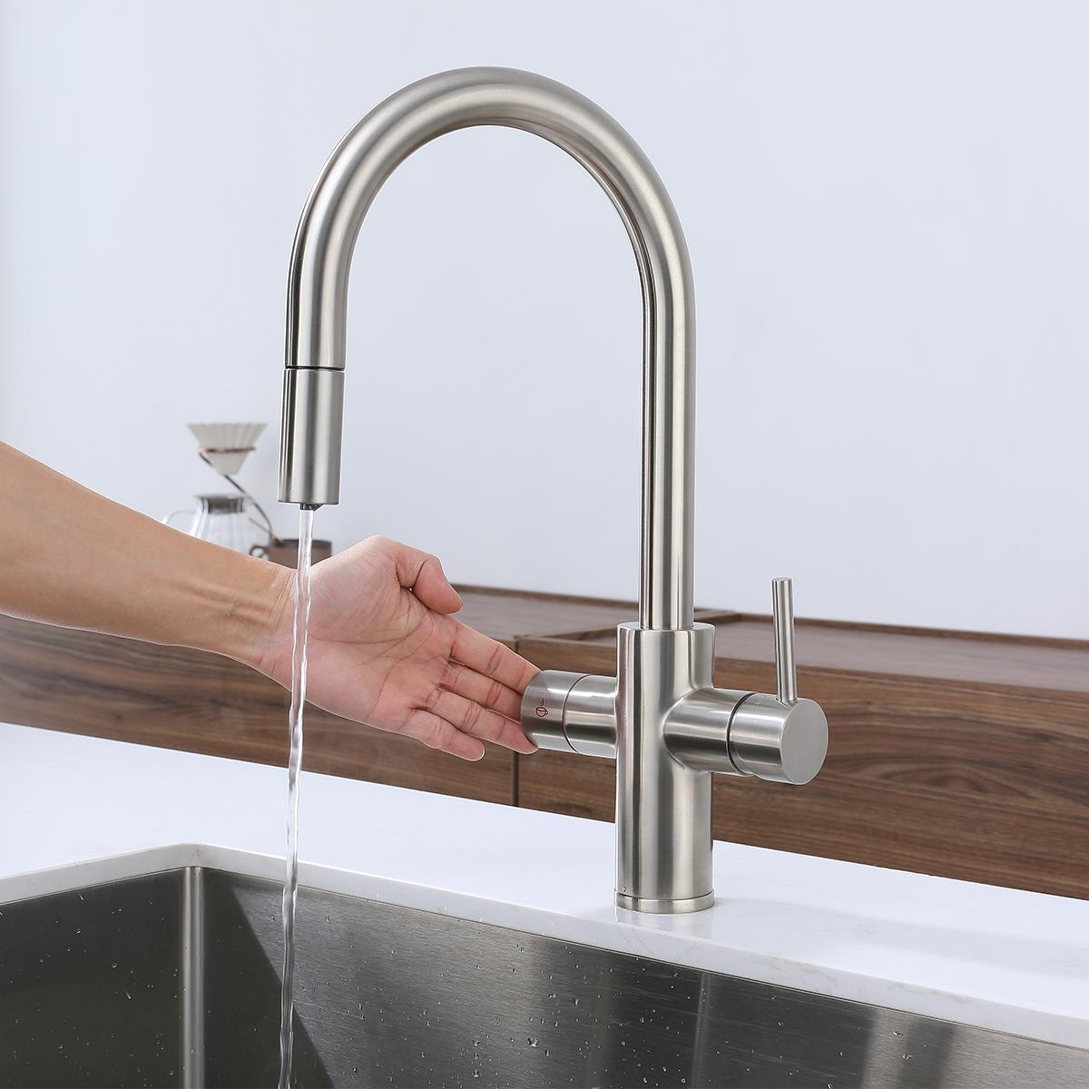 Solar 4'ü 1 Arada Anında Kaynar Su Batarya Sistemi (Brushed Nickel)