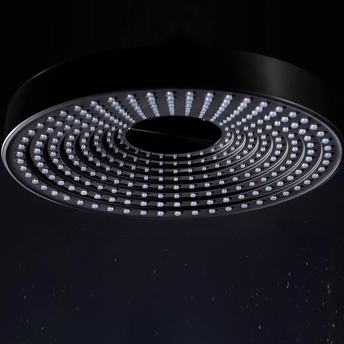 Solle 300 mm Oval Tepe Duş Başlığı Black