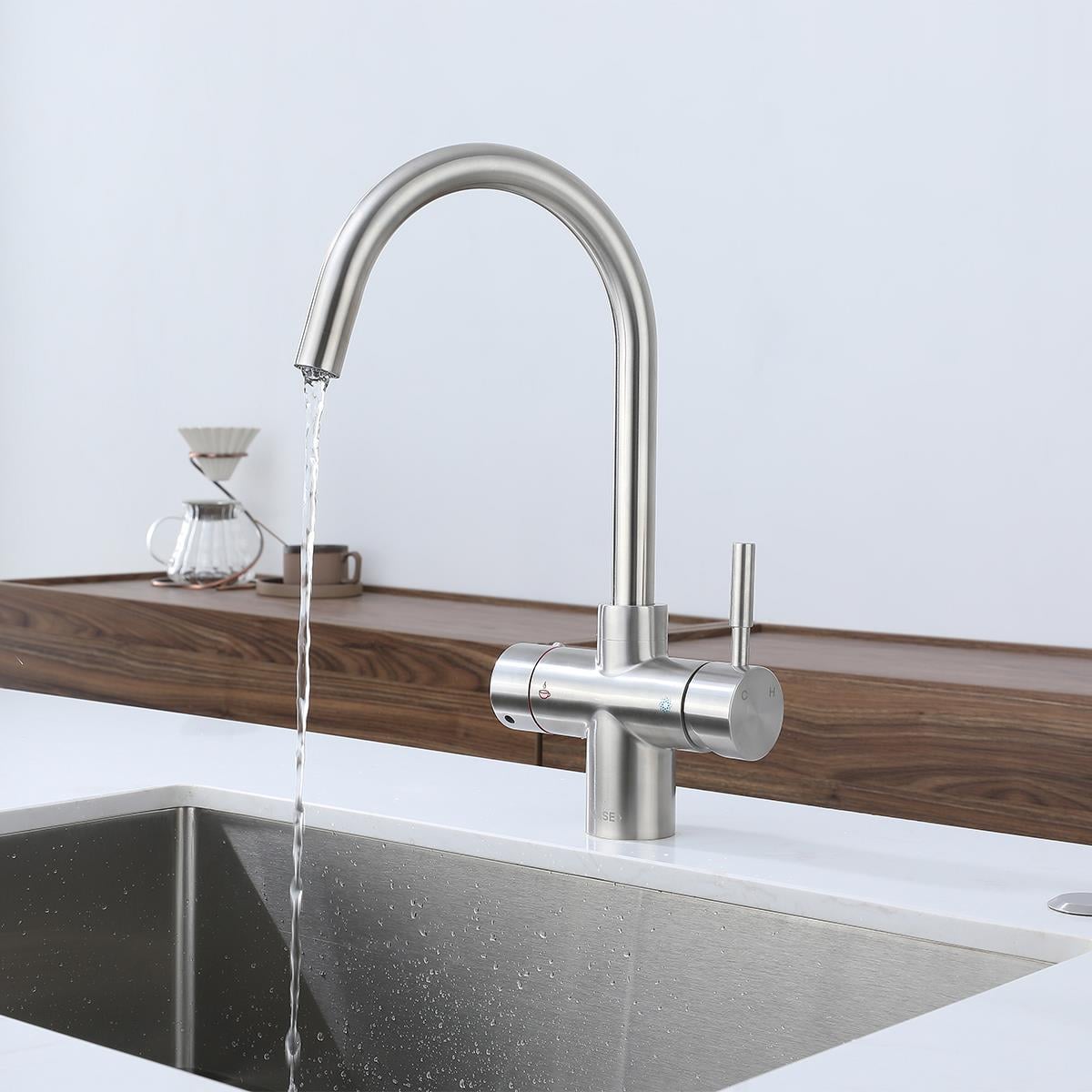 Sparkling 6'sı 1 Arada Anında Kaynar Su ve Soda Batarya Sistemi (Brushed Nickel)