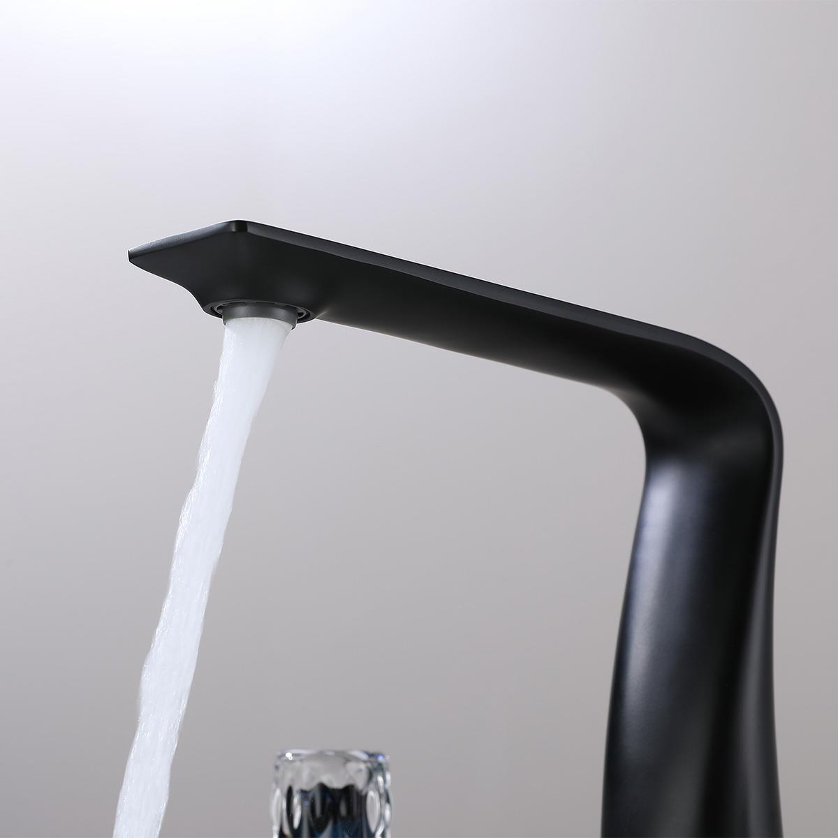 Treasure 3 Delikli Kristal Başlıklı Lavabo Bataryası Gun Grey