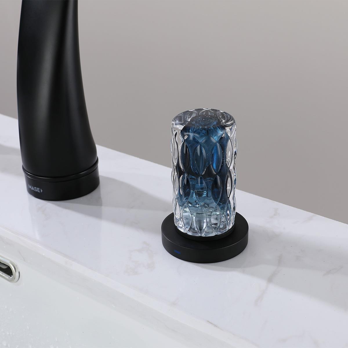 Treasure 3 Delikli Kristal Başlıklı Lavabo Bataryası Gun Grey
