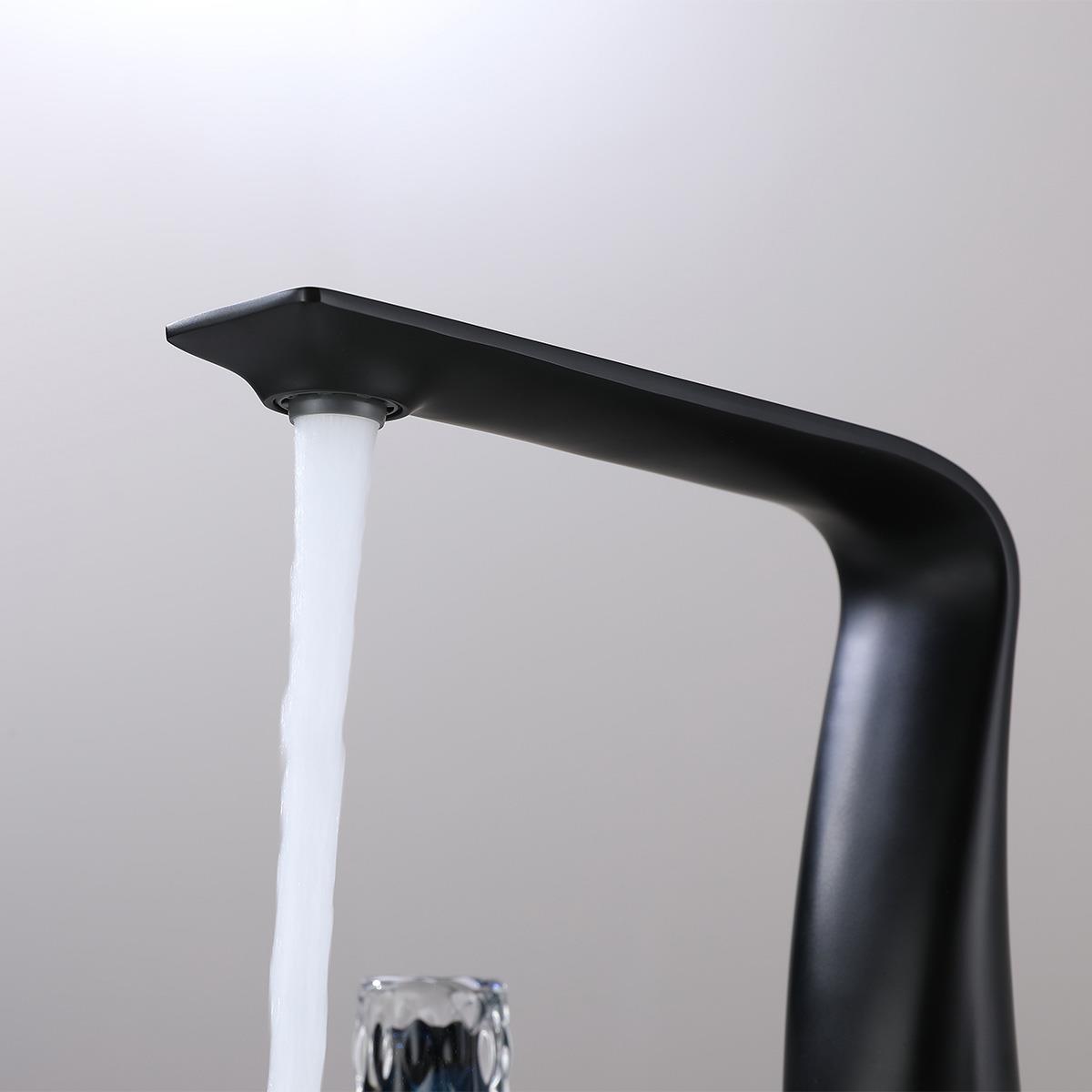 Treasure 3 Delikli Kristal Başlıklı Lavabo Bataryası Gun Grey