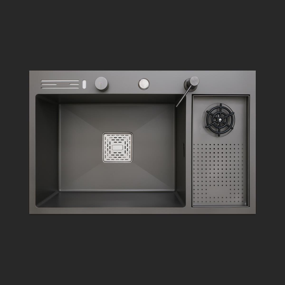 Valle El Yapımı Nano Eviye Seti 76x48 cm Mat Gri (Gun Grey)