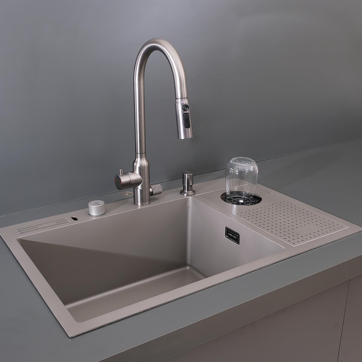 Valle El Yapımı Nano Eviye Seti 76x48 cm Mat Gri (Gun Grey)