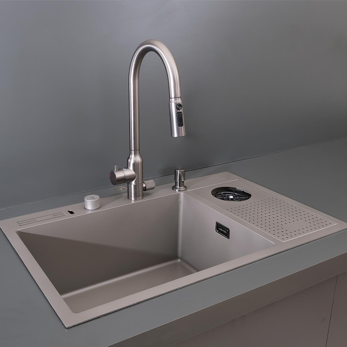 Valle El Yapımı Nano Eviye Seti 76x48 cm Mat Gri (Gun Grey)