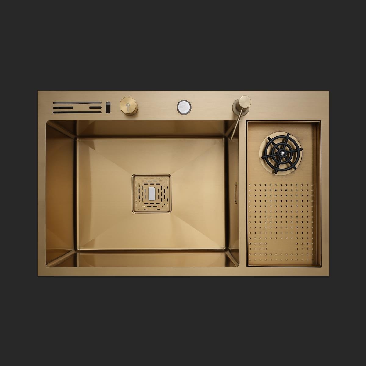 Valle  El Yapımı PVD Eviye Seti 76x48 cm Altın (Gold)