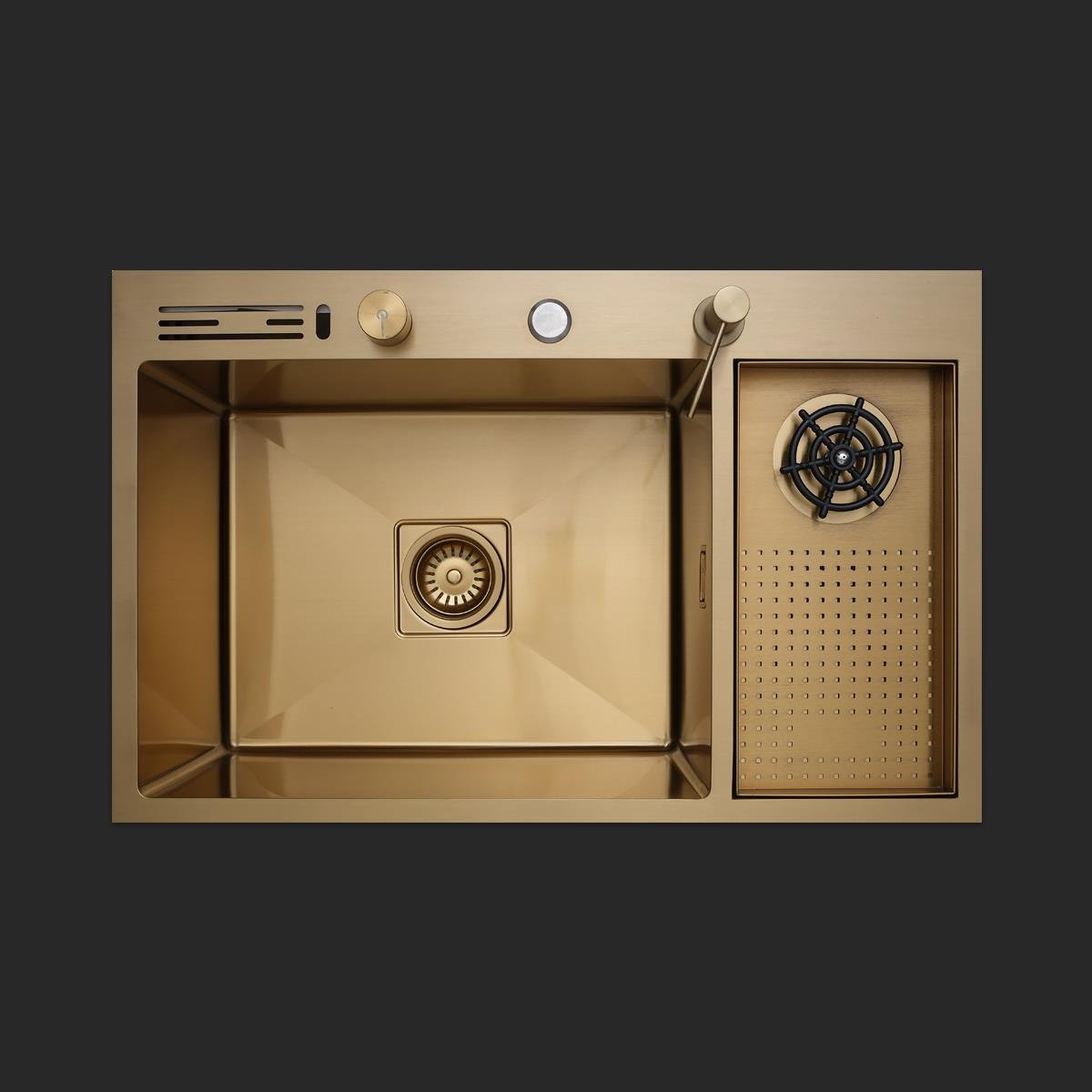 Valle  El Yapımı PVD Eviye Seti 76x48 cm Altın (Gold)