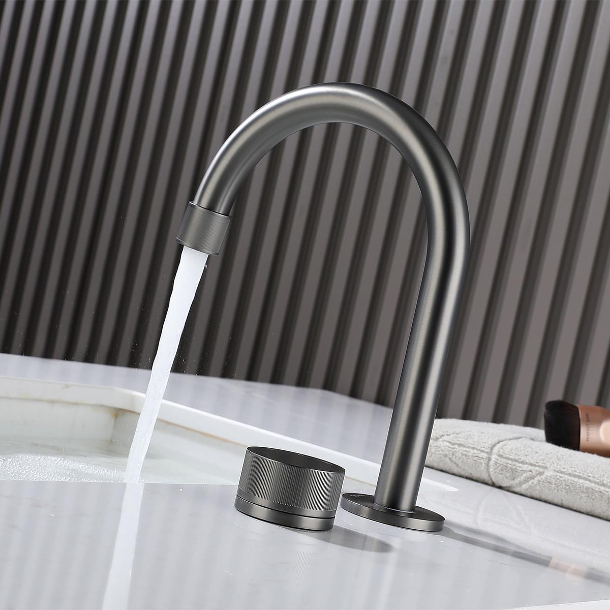 Vanity 2 Delikli Lavabo Bataryası Gun Metal
