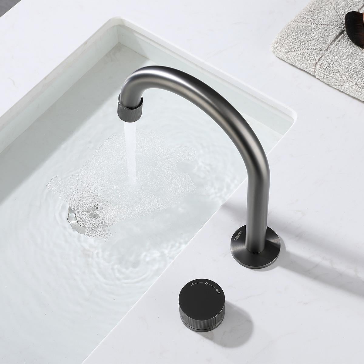 Vanity 2 Delikli Lavabo Bataryası Gun Metal