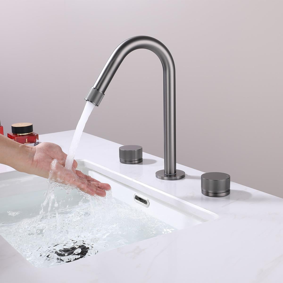 Vanity 3 Delikli Lavabo Bataryası Gun Metal