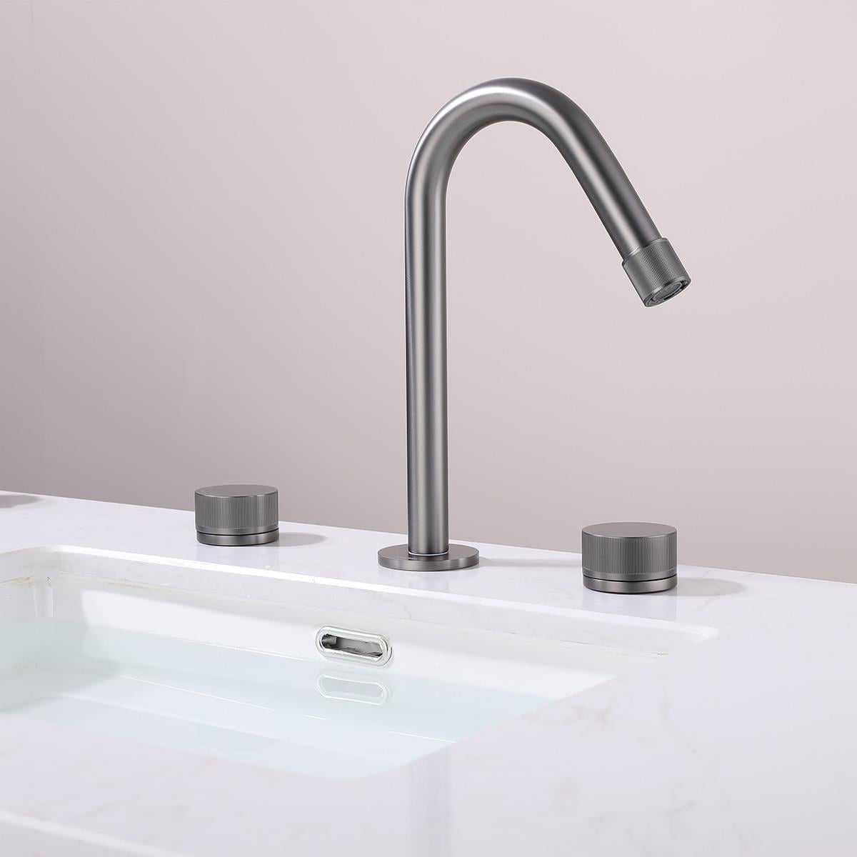 Vanity 3 Delikli Lavabo Bataryası Gun Metal