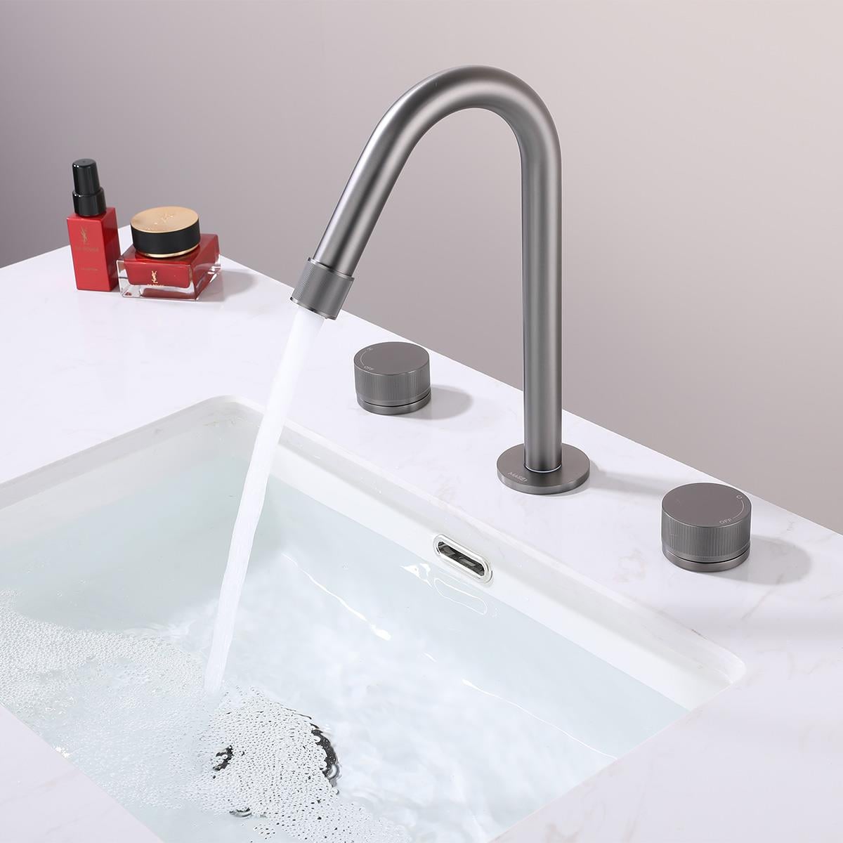 Vanity 3 Delikli Lavabo Bataryası Gun Metal