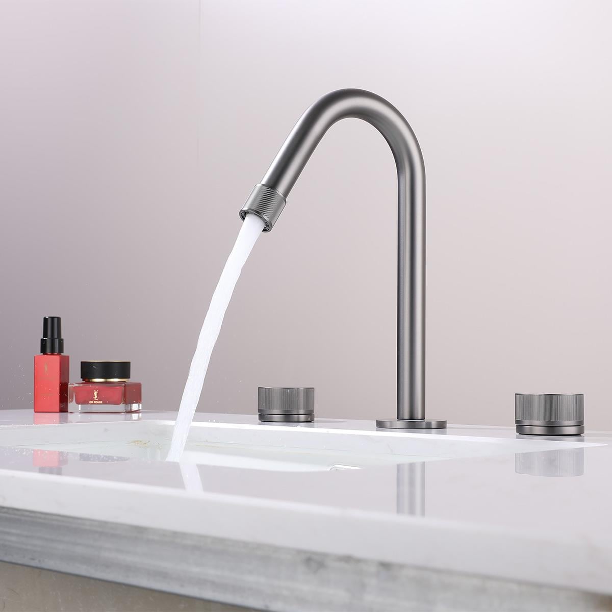 Vanity 3 Delikli Lavabo Bataryası Gun Metal