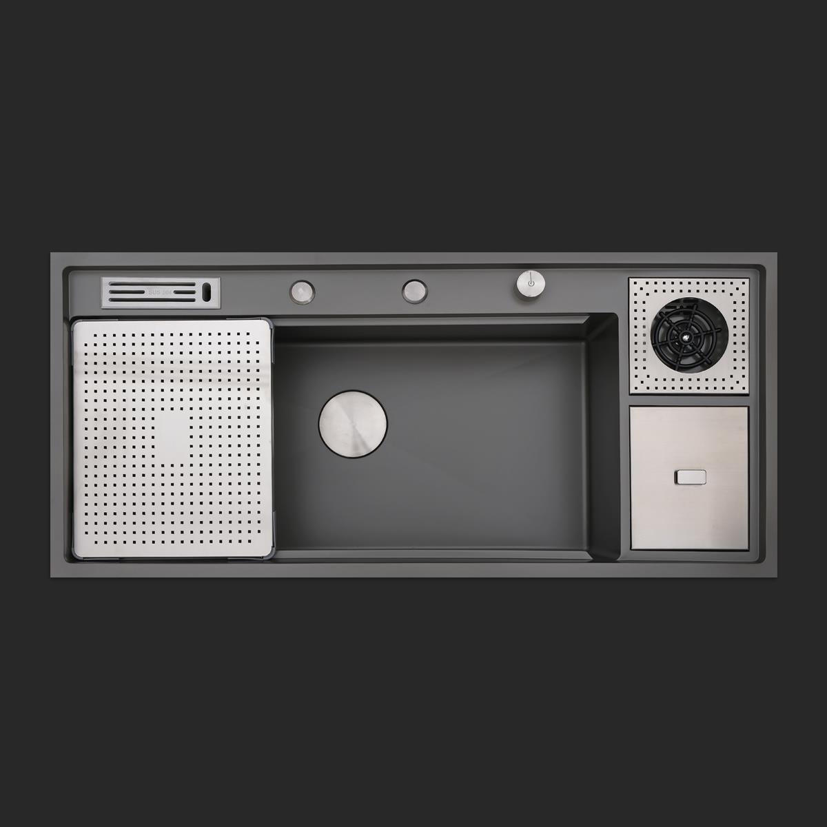 Verona El Yapımı Nano Eviye Seti 106x48 cm Mat Gri (Gun Grey)