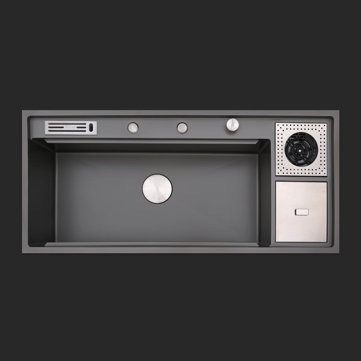 Verona El Yapımı Nano Eviye Seti 106x48 cm Mat Gri (Gun Grey)