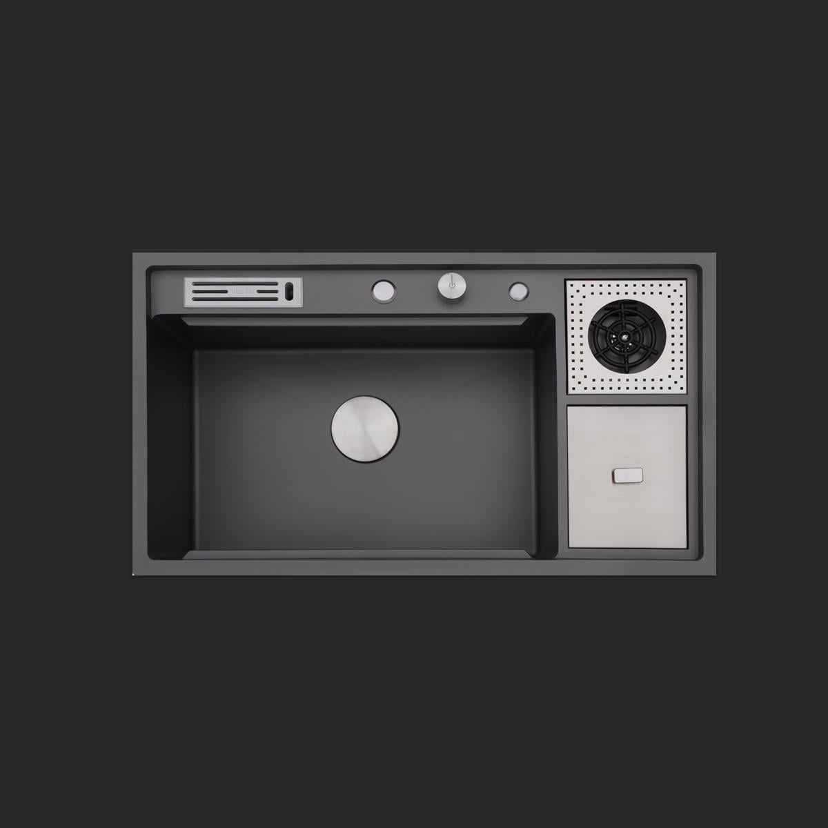 Verona El Yapımı Nano Eviye Seti 85x48 cm Mat Gri (Gun Grey)