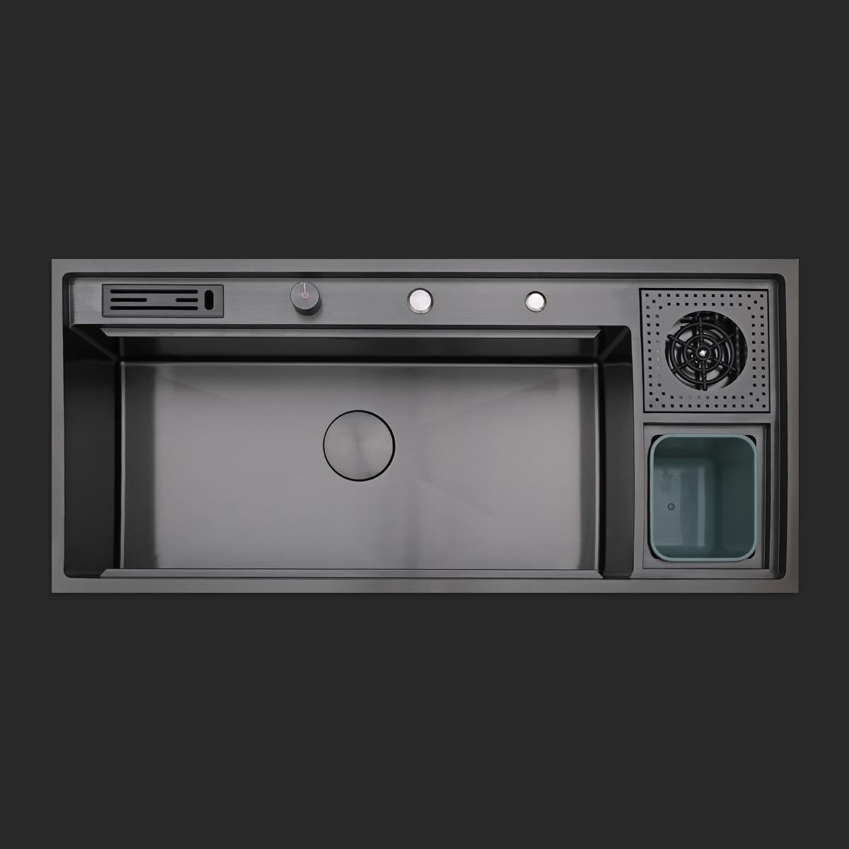Verona El Yapımı PVD Eviye Seti 106x48 cm Siyah (Black)