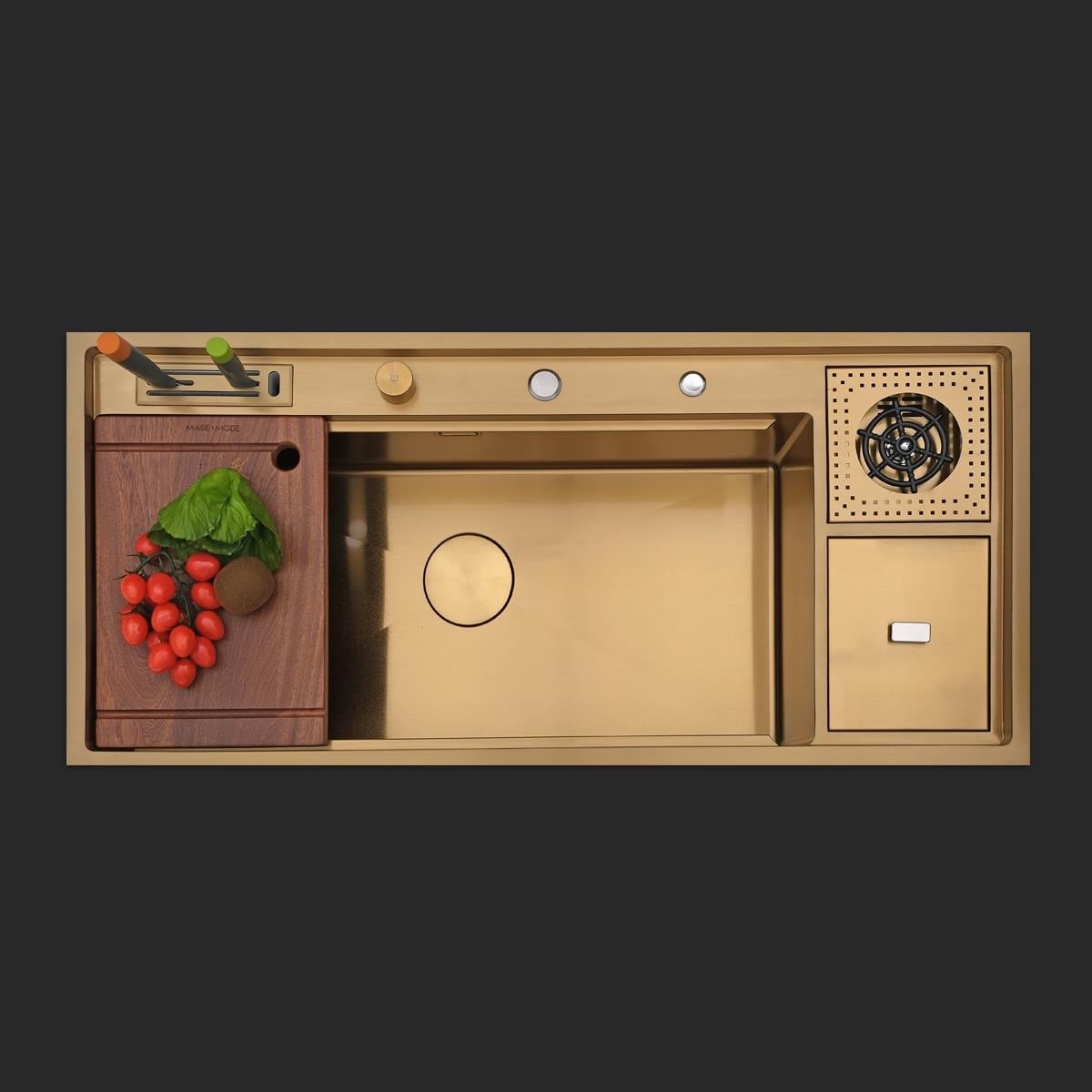 Verona El Yapımı PVD Eviye Seti 106x48 cm Altın (Gold)