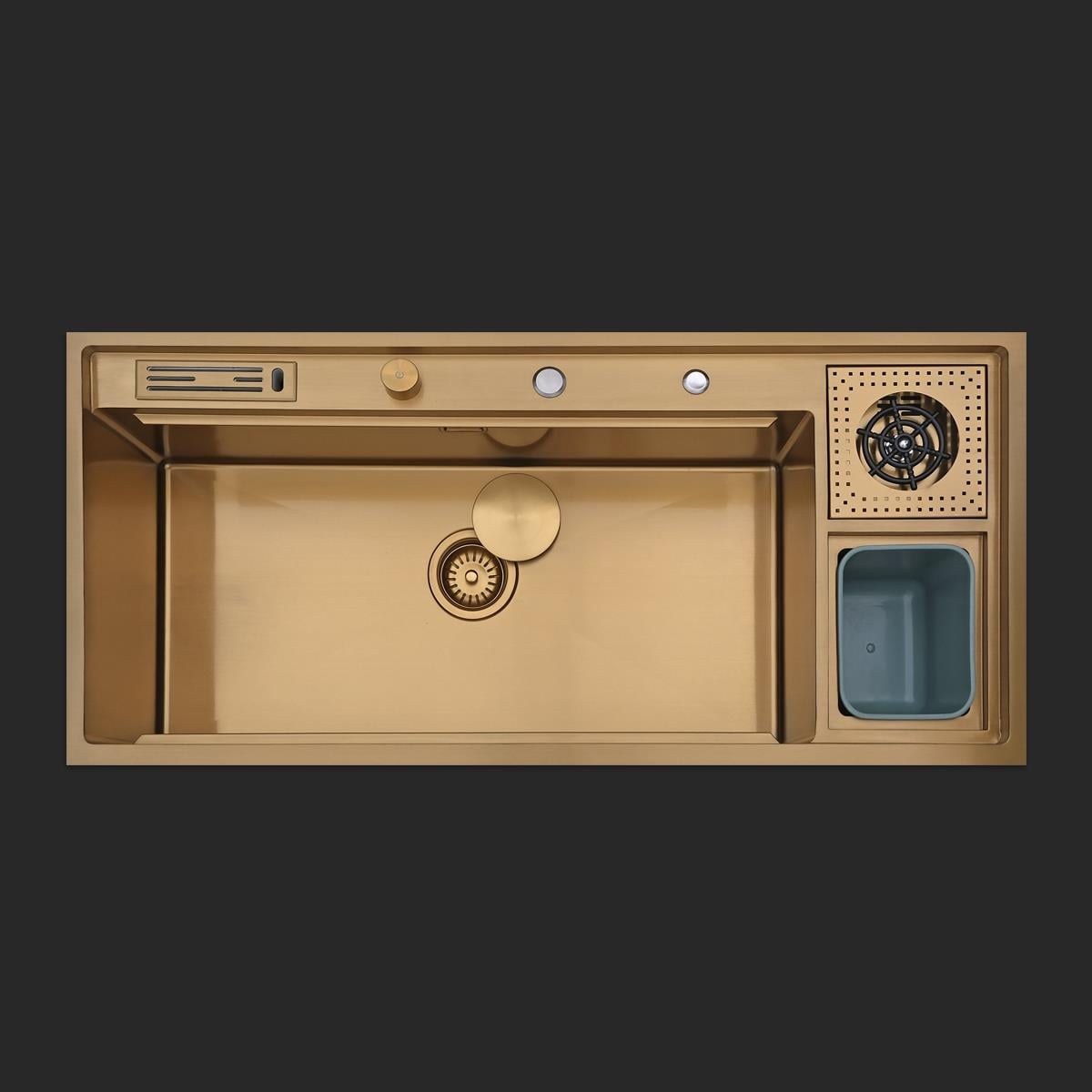 Verona El Yapımı PVD Eviye Seti 106x48 cm Altın (Gold)