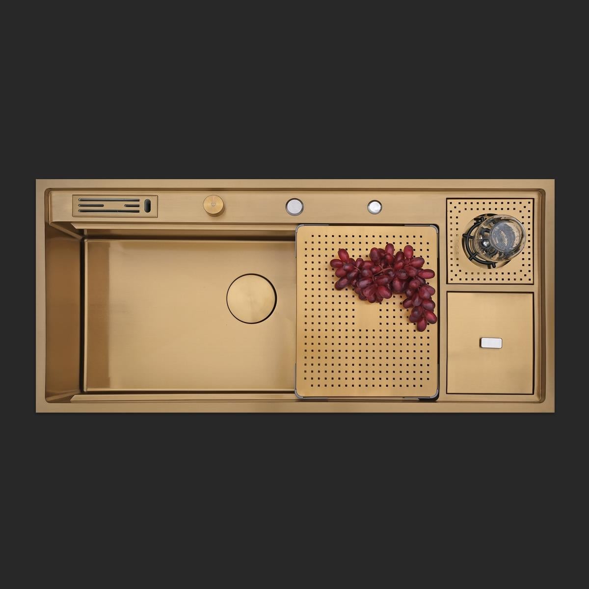 Verona El Yapımı PVD Eviye Seti 106x48 cm Altın (Gold)