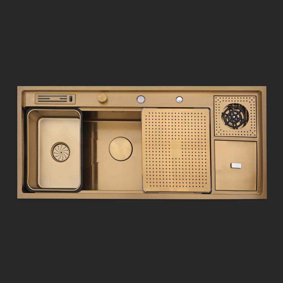 Verona El Yapımı PVD Eviye Seti 106x48 cm Altın (Gold)
