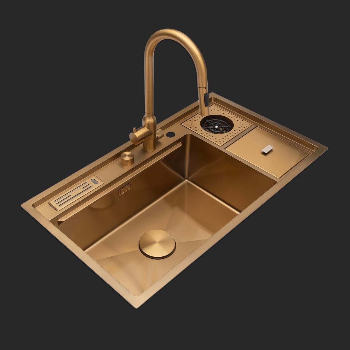 Verona El Yapımı PVD Eviye Seti 85x48 cm Altın (Gold)